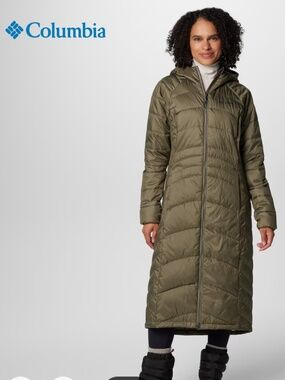 Columbia Women's Karis Gale Full Length Parka Size Large Color: Stone Green